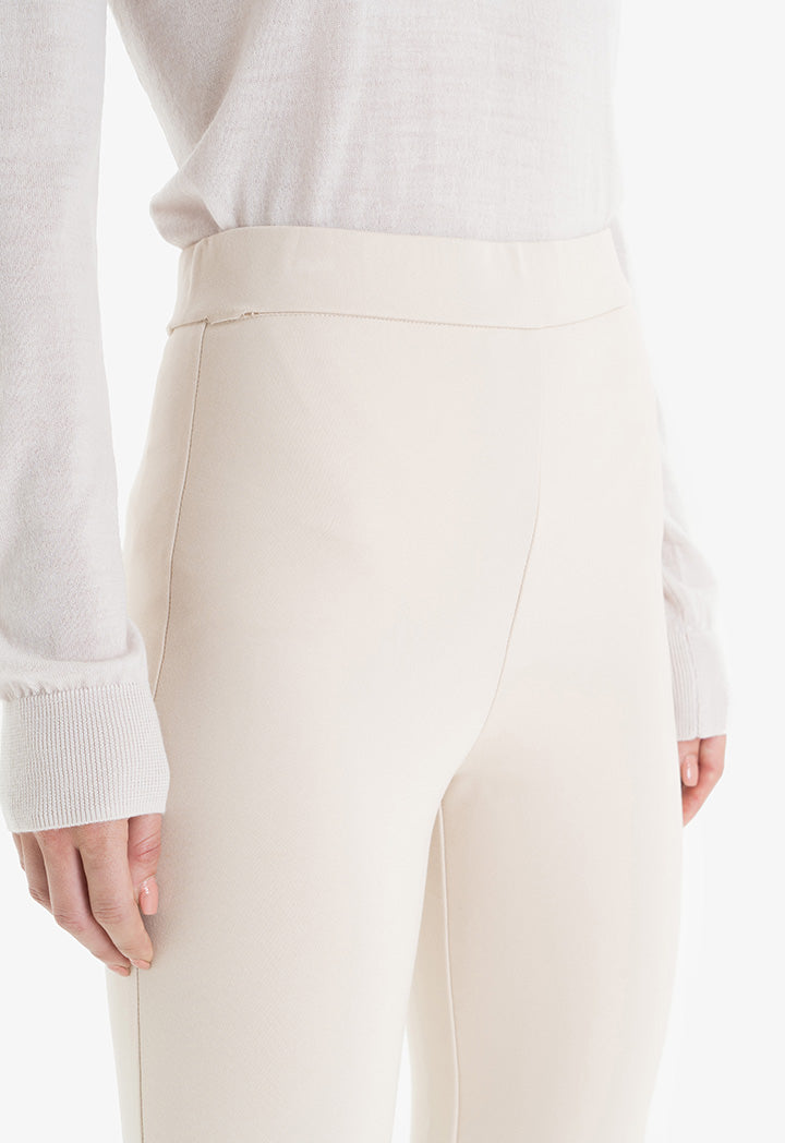 Choice Knitted Bell Bottom Solid Pants Stone