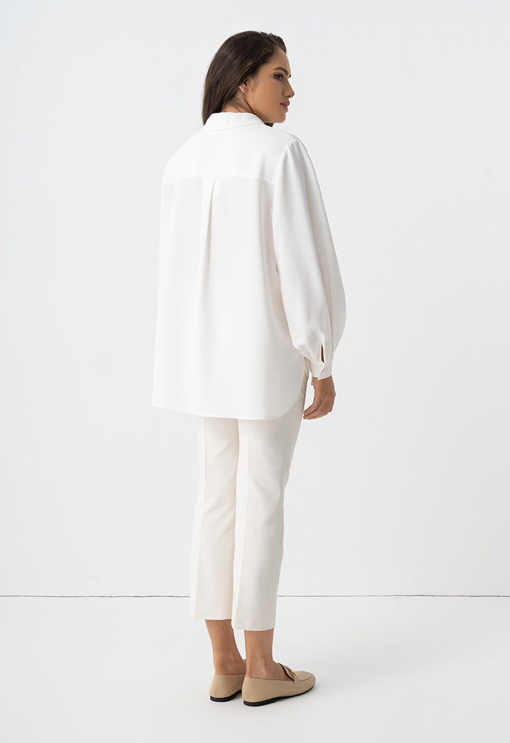 Choice Basic Straight Legs Formal Trousers Off White
