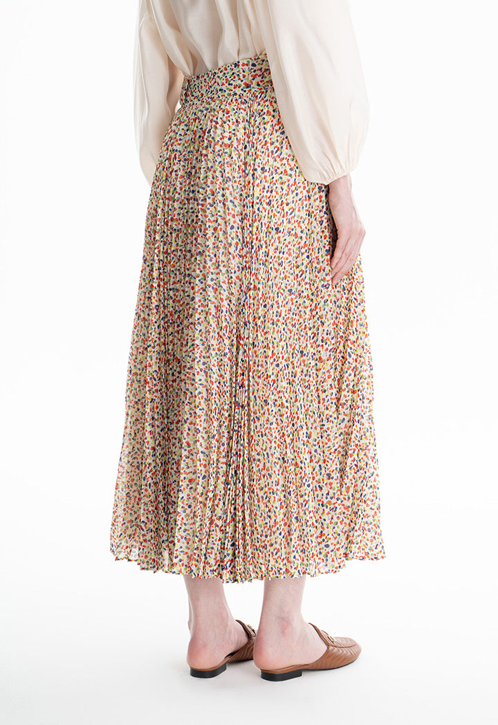 Choice Allover Multicolored Printed Maxi Skirt Multicolor