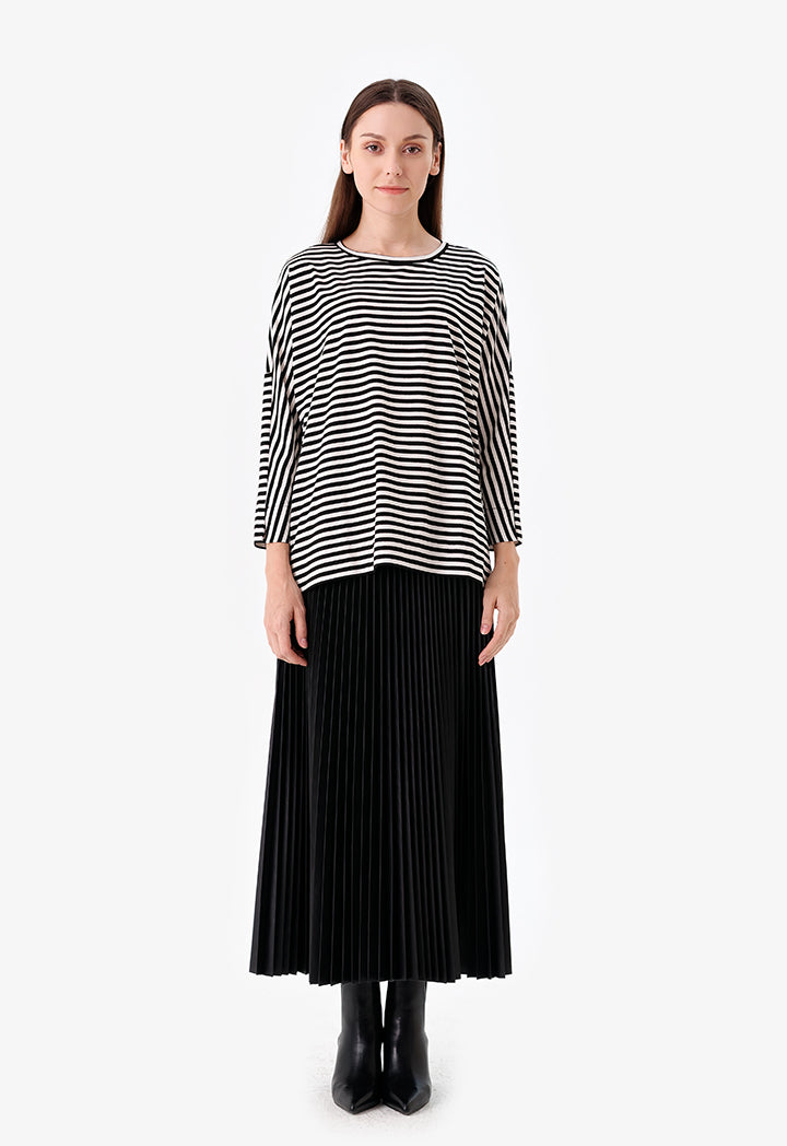 Choice Striped Pattern Shirt Black