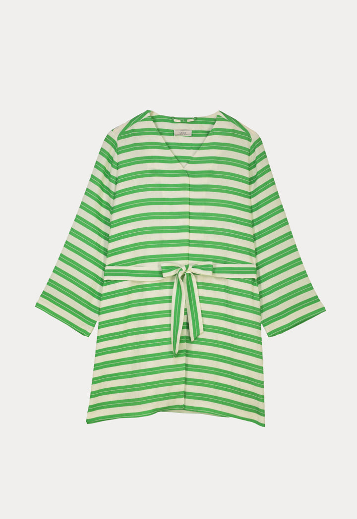 Choice Contrast Vertical Stripe Outer Jacket Green