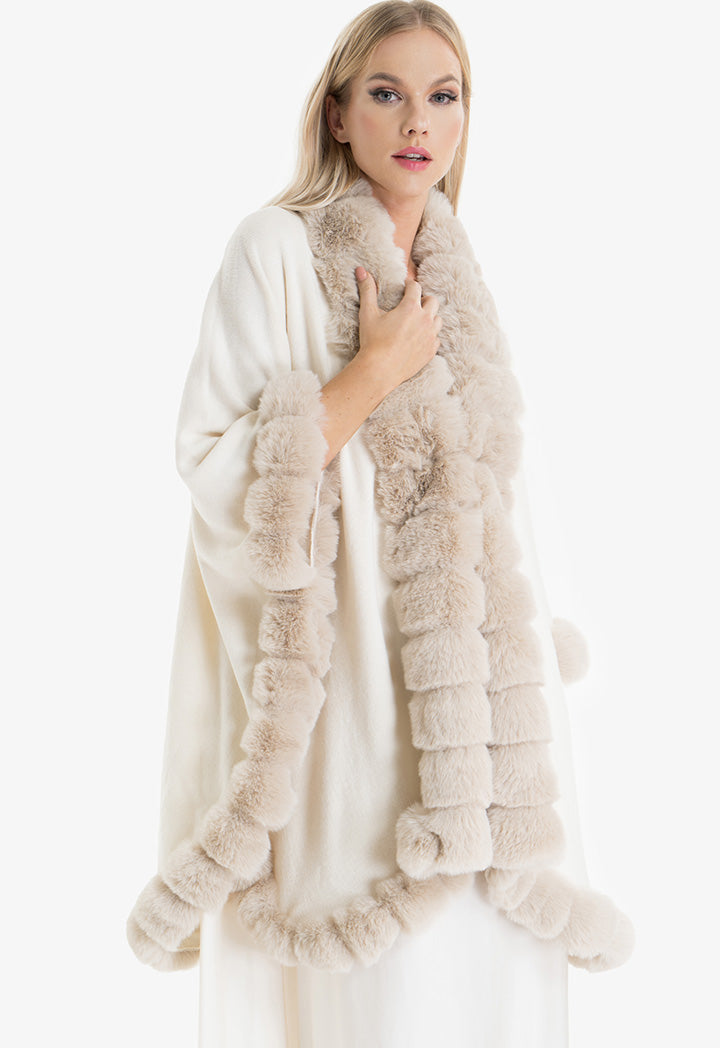 Choice Fur Detail Outer Jacket Stone