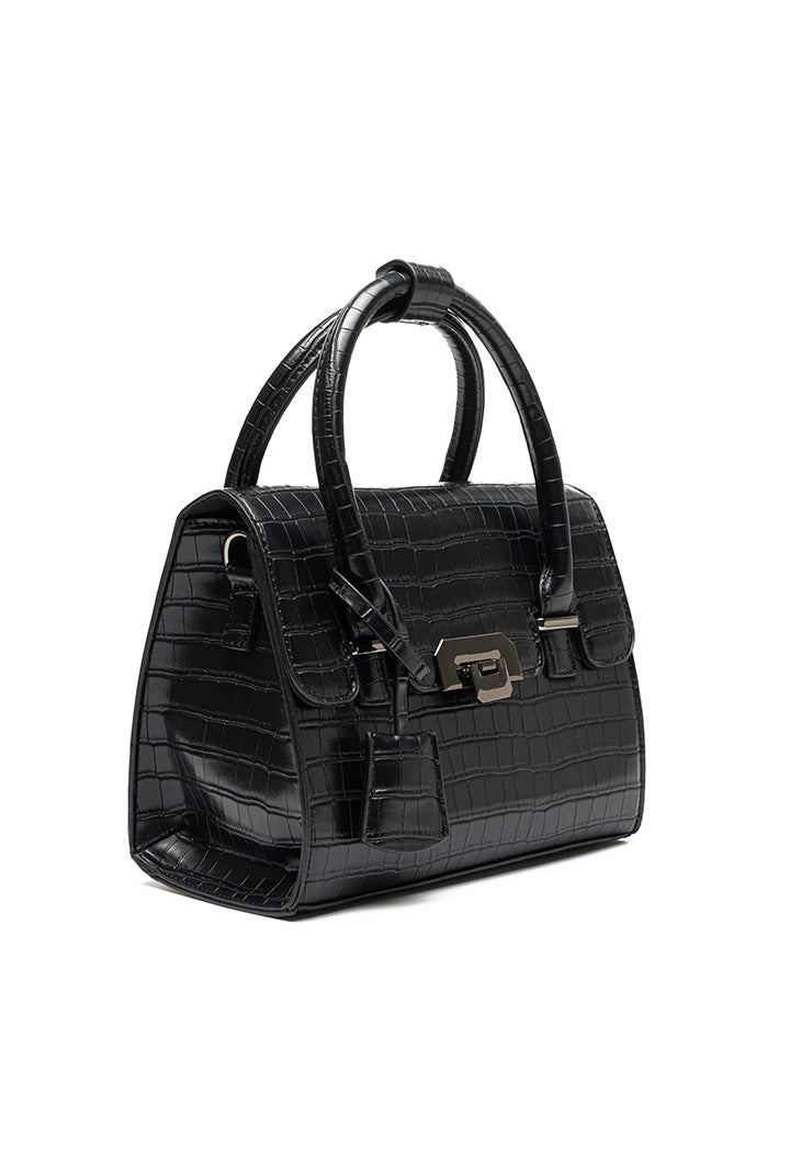 Choice Box Bag With Handle & Chain Black