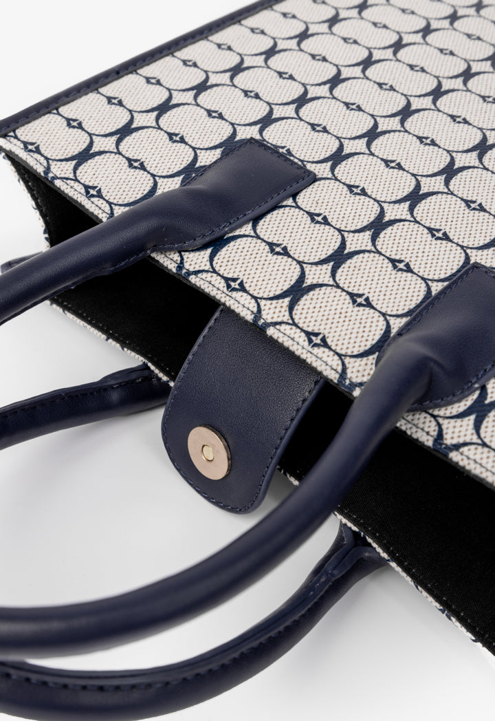Choice Knitted Monogram Tote Bag Navy