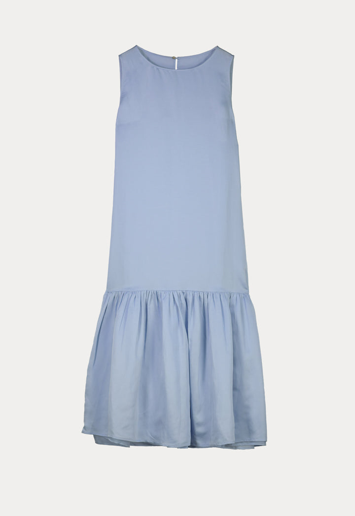Choice Tiered Round Neck Under Abaya Dress-Ramadan Style Blue