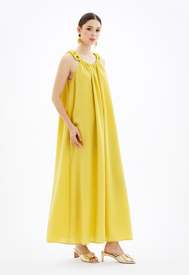 Choice Solid Maxi Sleeveless Dress-Ramadan Style Ocra