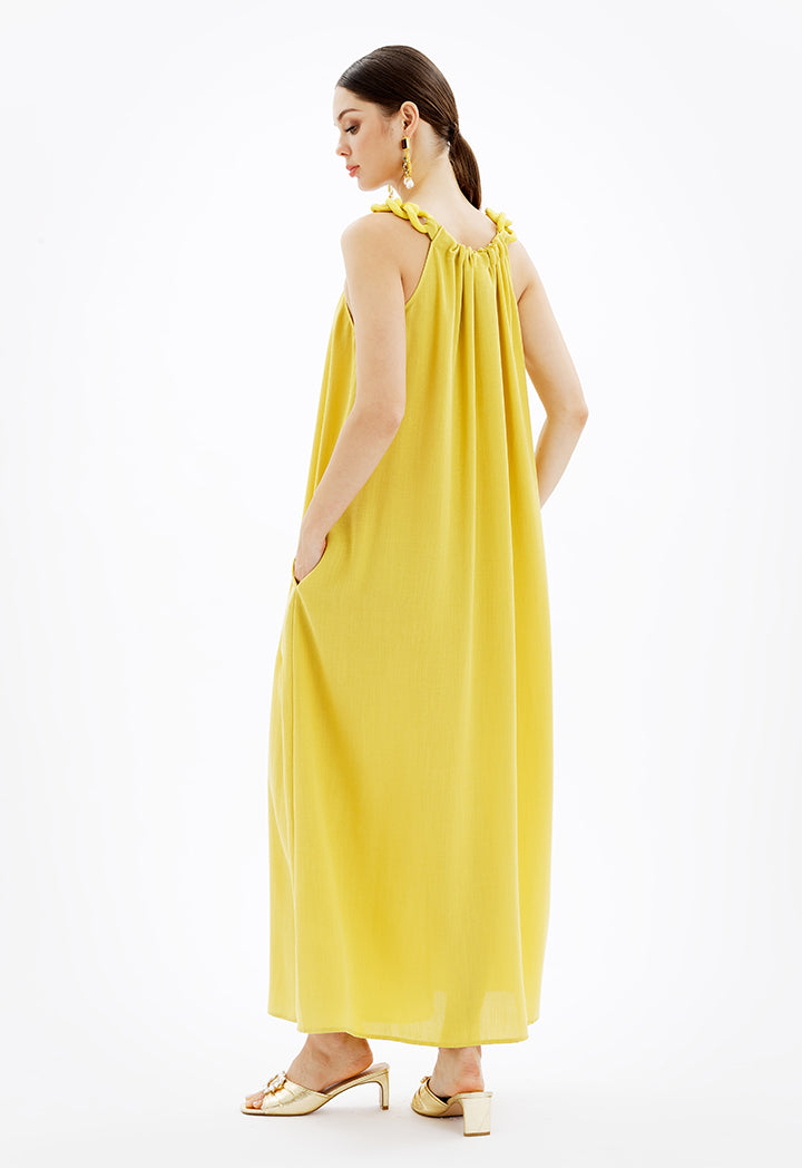 Choice Solid Maxi Sleeveless Dress-Ramadan Style Ocra