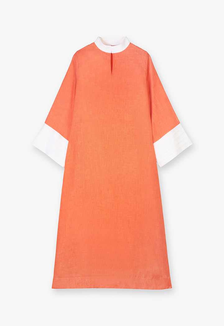Choice Contrast Color Maxi Dress Orange