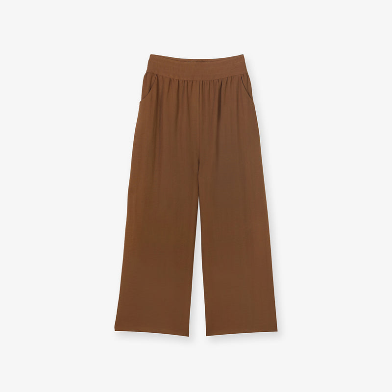 Choice Solid Wide Leg Trousers Brown