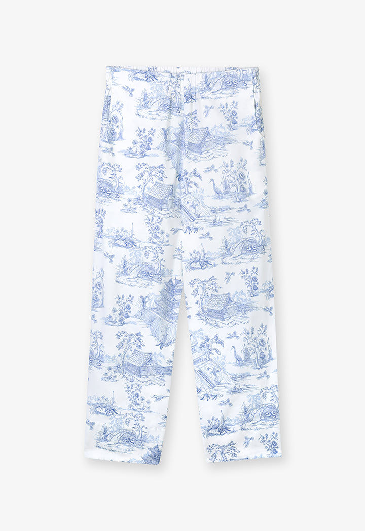 Choice Printed Straight Fit Trousers Offwhite