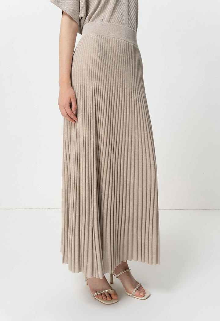Choice Allover Pleated Skirt Grey