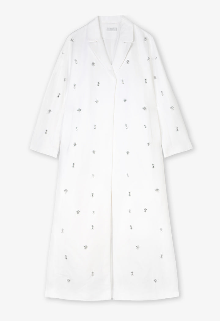 Choice Solid Outerwear With Embellished Detail Offwhite