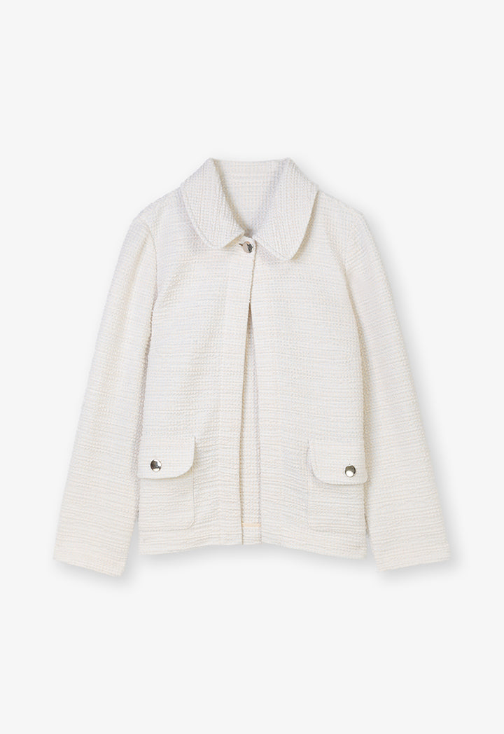Choice Tweed Lurex Long Sleeves Jacket Cream