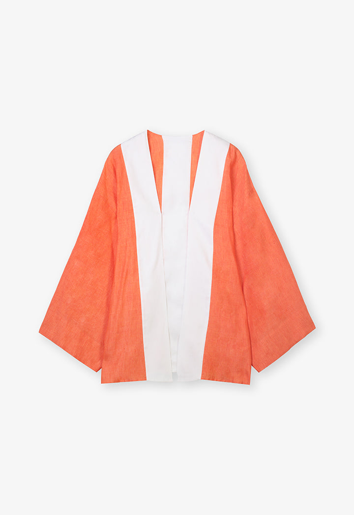Choice Two-Toned Kimono Outerwear Orange