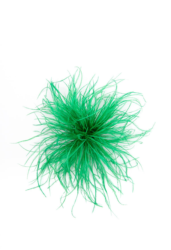 Choice Solid Feather Clip And Brooch Fascinator Green