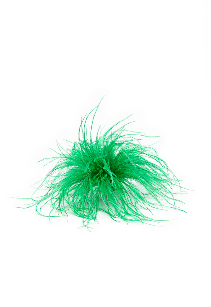 Choice Solid Feather Clip And Brooch Fascinator Green