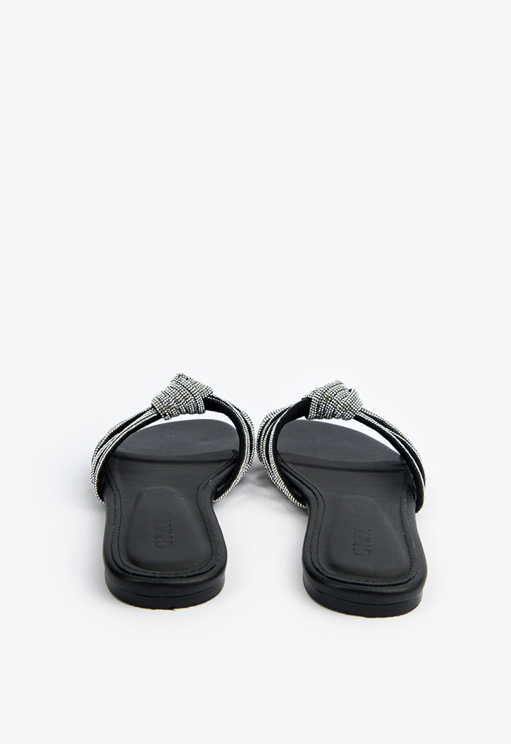 Choice Embellished Slip On Sandals Black