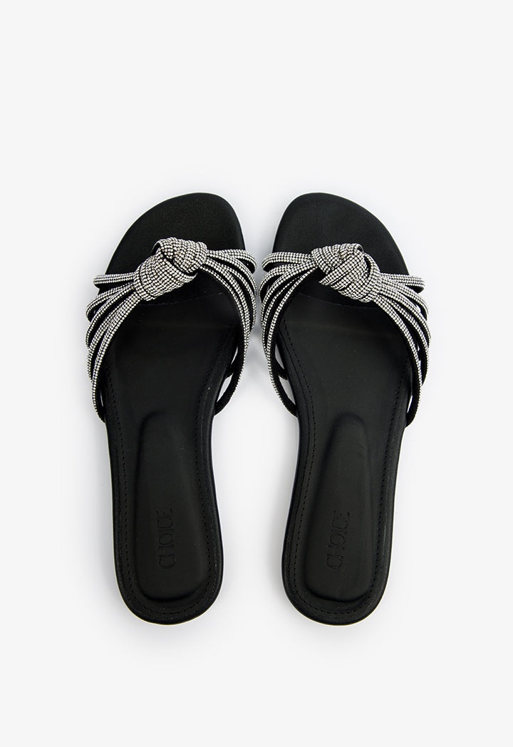 Choice Embellished Slip On Sandals Black