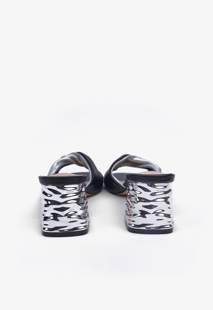 Choice Two-Toned Twist Heeled Sandals Silver