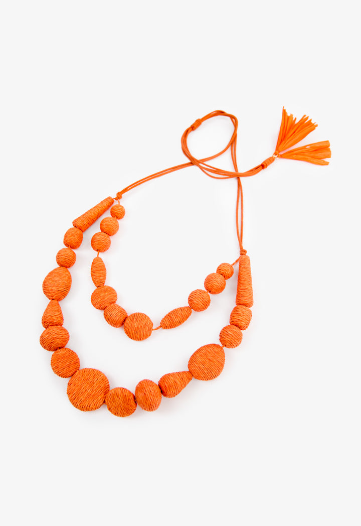 Choice Rope Detail Necklace With Tassel Orange