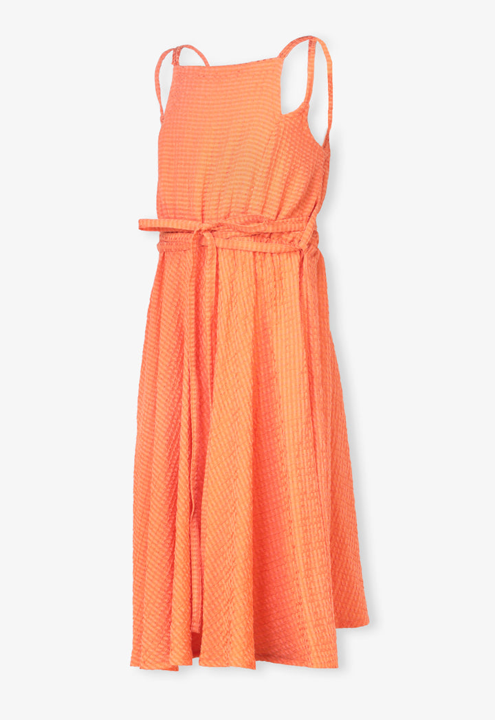 Choice Kids Solid Sleeveless Dress Orange