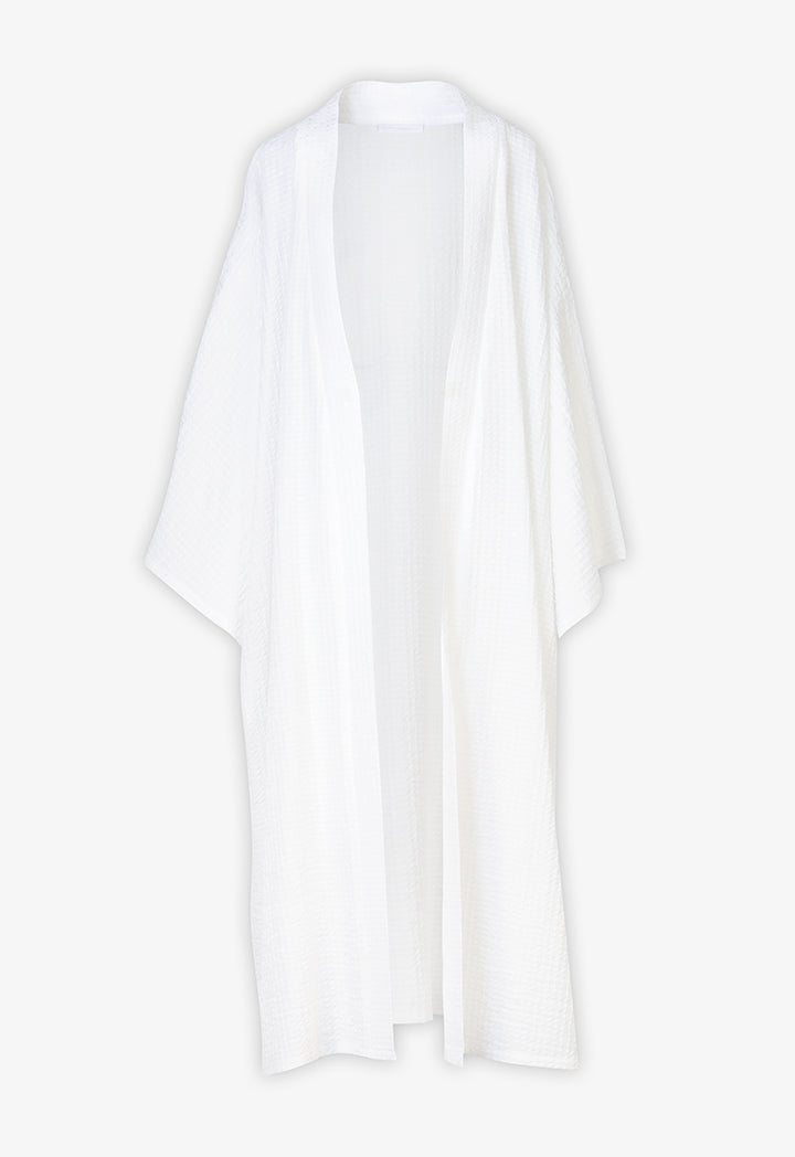 Choice Kids Solid Long Wide Sleeves Abaya Off White