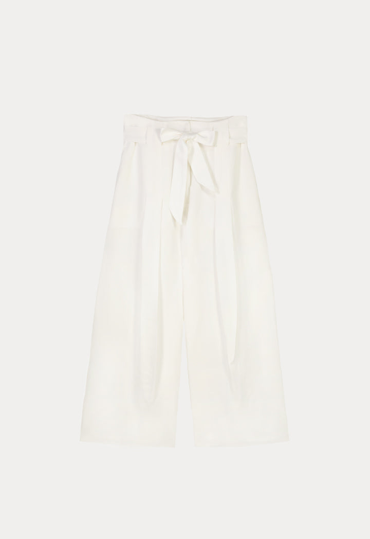 Choice Wide Leg Culottes With Belt Off White