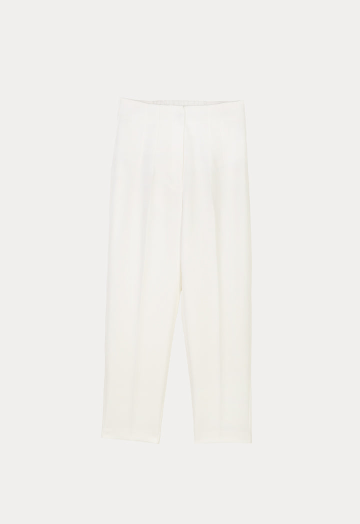 Choice Solid Trouser With Pleats At Waist Off White