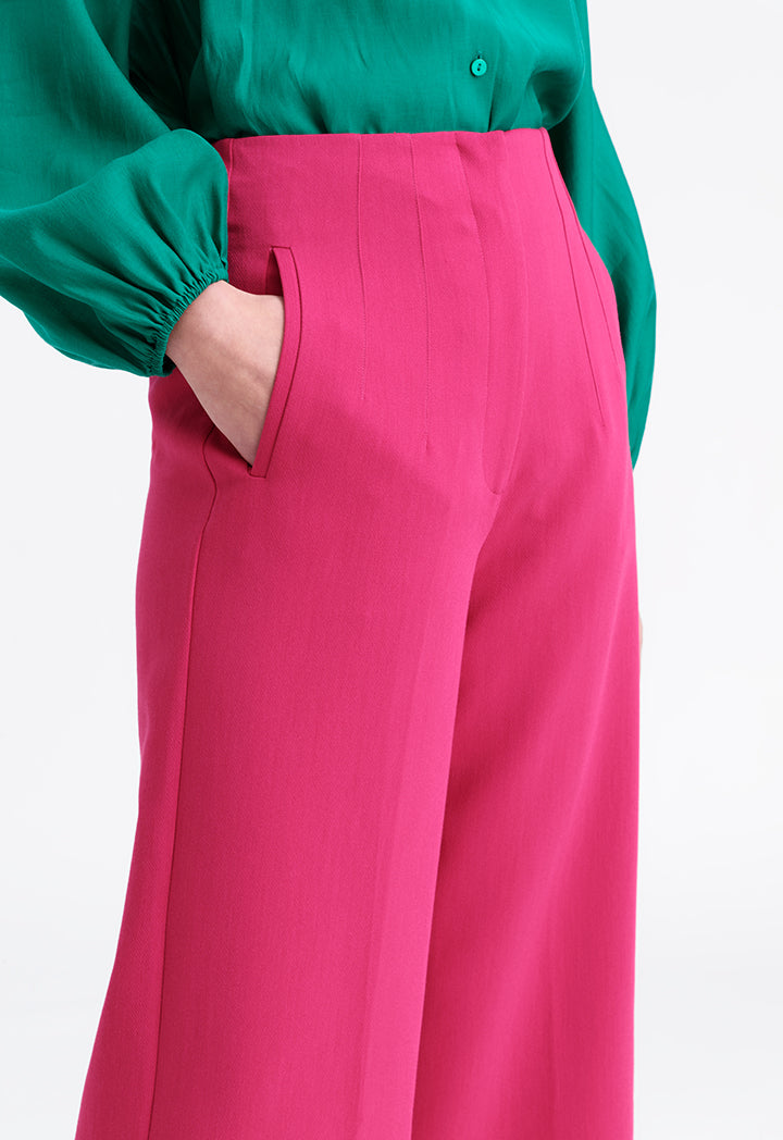 Choice Solid Pleated Culottes Magenta