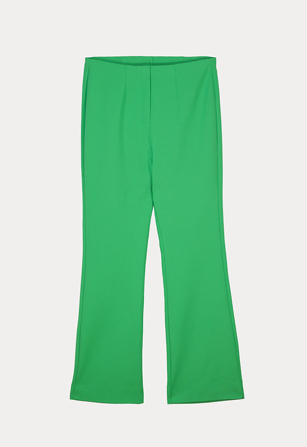 Choice Solid Basic Wide Leg Trouser Green