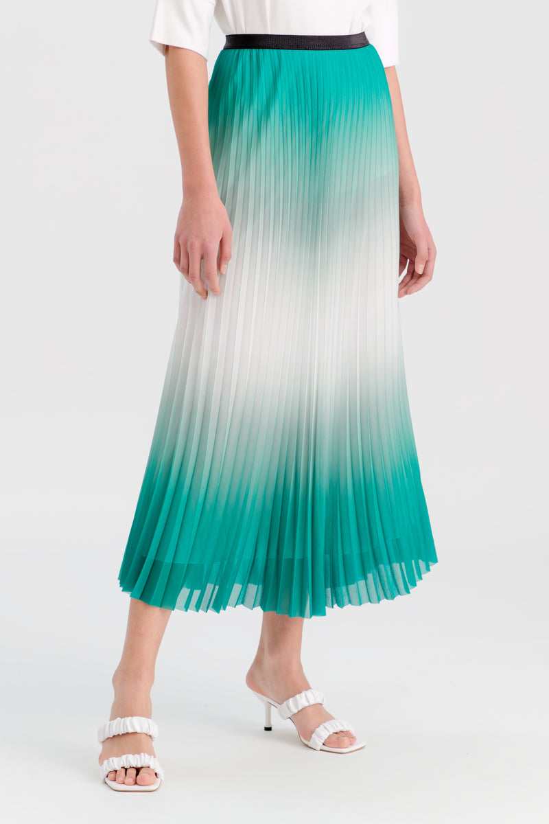Choice Pleated Ombre Classic Skirt Green