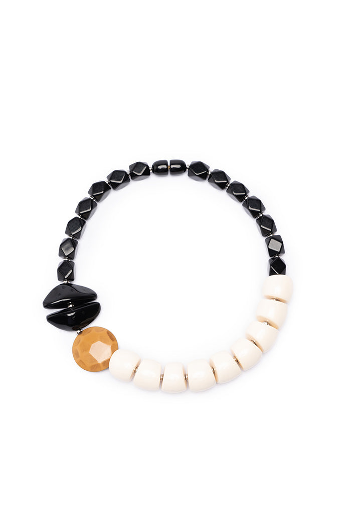 Choice Wooden Resin Multi Color Necklace Off white