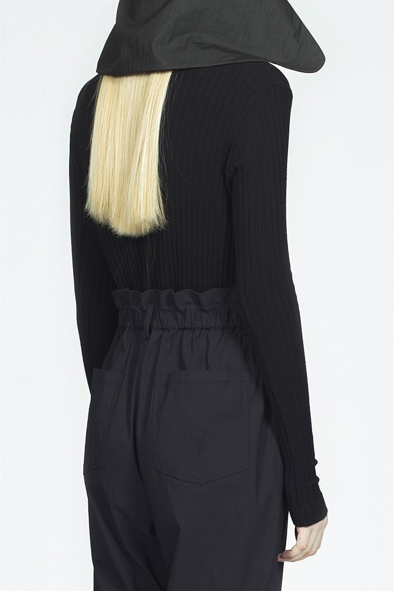Nu Military Knit Long Sleeve Sweater Black