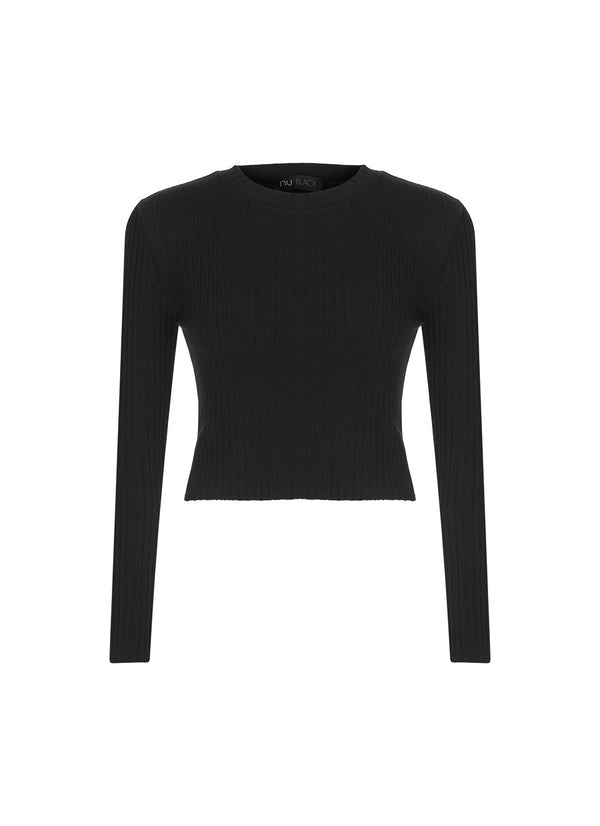 Nu Military Knit Long Sleeve Sweater Black