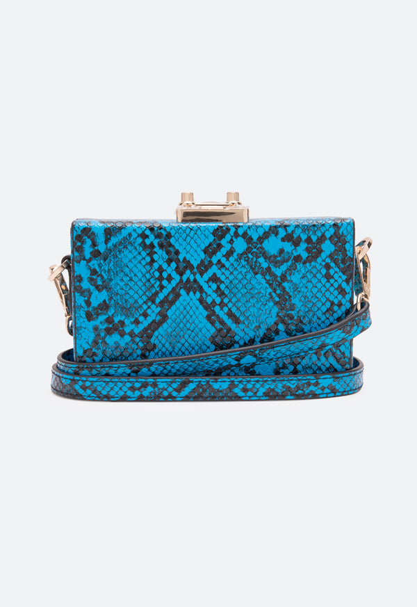 Choice Snake Skin Pattern Clutch Bag Blue - Wardrobe Fashion