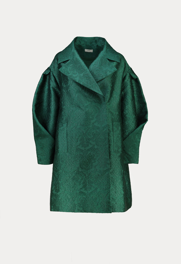 Choice Wide Textured Jacket Green