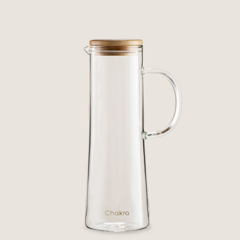 Chakra Glass Jug With Bamboo Lid 800Ml