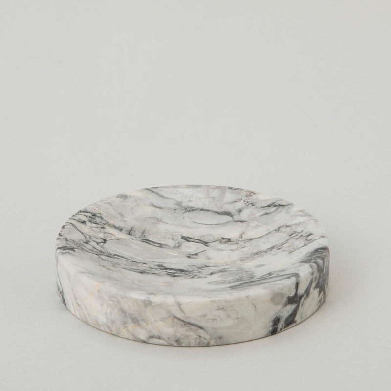 Chakra Marmol Marble Soap Dish Black/White