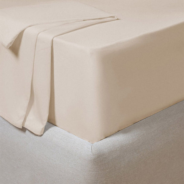 Chakra Bamboo Classic Fitted Sheet Dbl 160X200Cm Sand Beige