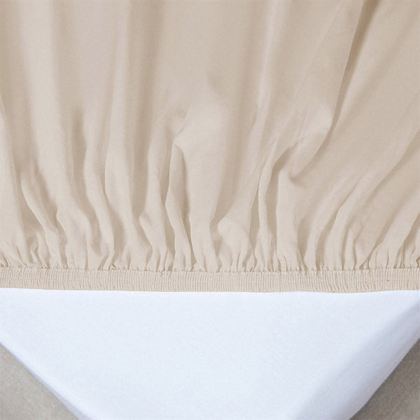 Chakra Bamboo Classic Fitted Sheet Que 180X200Cm Sand Beige