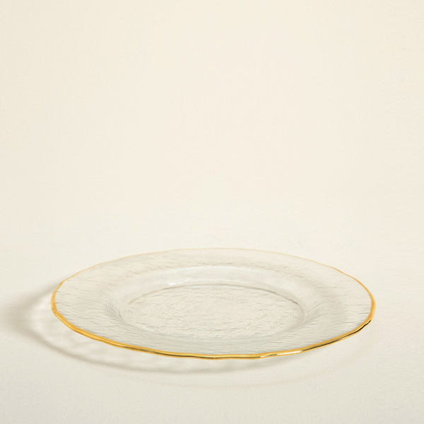 Chakra Ice  Plate 22 Cm Transparent/Gold