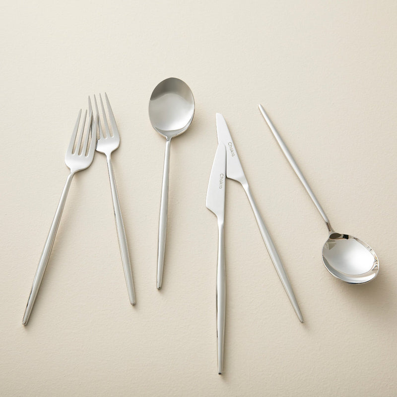 Chakra Elina 18 Pieces Dinnerware Cutlery Set Shine Silver
