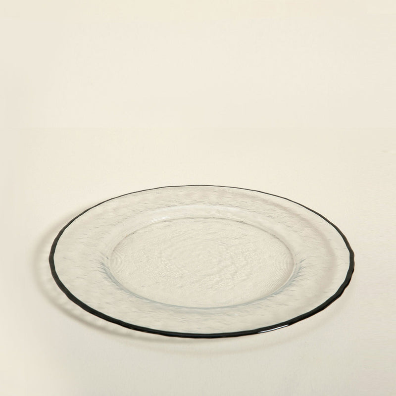 Chakra Ice  Plate  Black Rim 22 Cm Transparent/Black