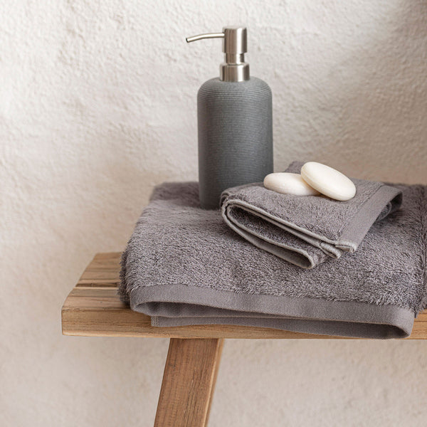 Chakra Solid Hand Towel 33X33Cm Dark Grey