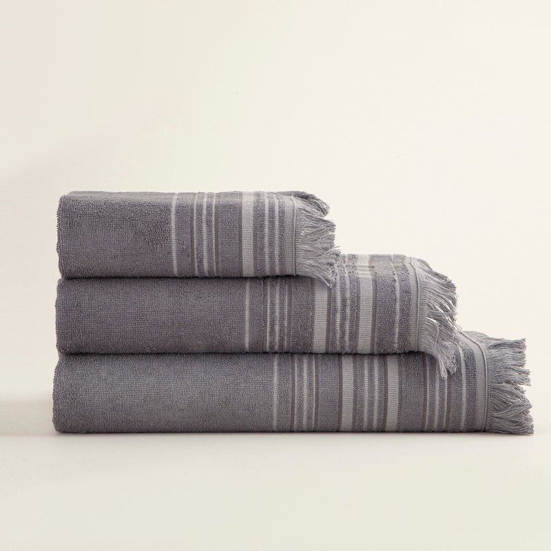 Chakra Derin Bath Towel 100X150Cm  Light Grey-Dark Grey