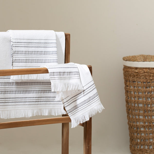 Chakra Derin Bath Towel 100X150Cm  White/Light Aqua
