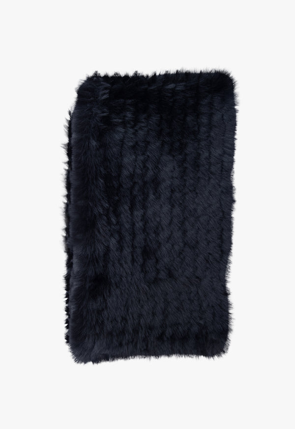 Choice Scarf With Fur Detail Black