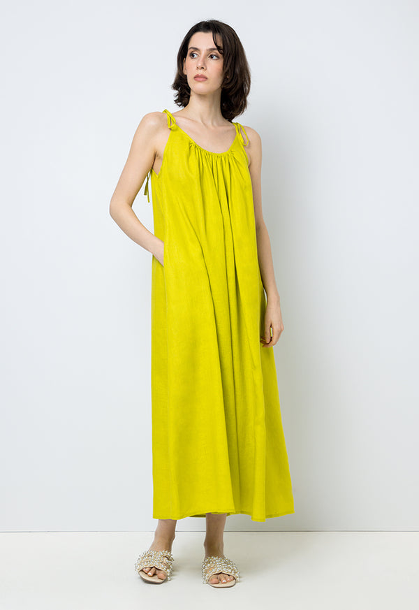Choice Adjustable Strap Midi Dress Lime