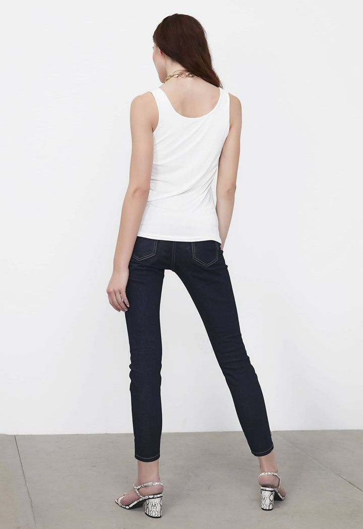 Ipekyol T-Shirt Top N/Sl Ecru - Wardrobe Fashion