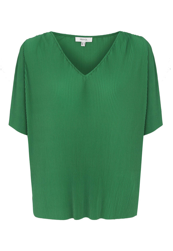 Ipekyol T-Shirt V-Neck S/ Green - Wardrobe Fashion
